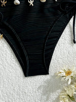 XS - XL Wrinkled Shells Bandeau Bikini Women Swimwear Female Swimsuit Two-pieces Bikini Set Bather Bathing Suit Swim Beachwear