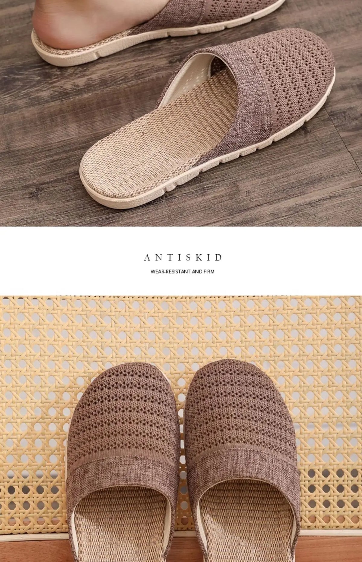 Women Indoor Linen Slippers 2025 Spring Summer Shoes Anti-slip Light Weight Breathable Lace Couples Home Floor Slides