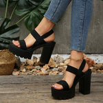2026New model for ladiesHigh Heel Fish Mouth Women's Sandals Plus Size 414243Thick Heel Casual Sho