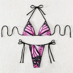 Sexy Butterfly Print Swimwear String Bikinis Set Micro Extremo Mini Thong Swimsuit Women Bathing Suit Triangle Bikini 2026 Mujer