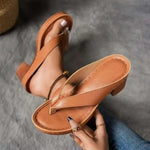 Women Open Toe Beach Shoes Woman FootwearWomen's Flip Flops Chunky High Heels OpenToe Block