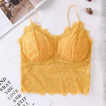Women Floral Lace Bra Female Underwear Sexy Lingerie Lace Top Removable Pads Non-wire Solid Color Bralette Push-Up Brasieres