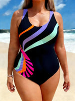 Multicolor Women's One-Piece Suit Swimwear 2026 Summer Vest Tankini Bodycon Racing Swimsuit High Waist Beachwear Large Size 4XL