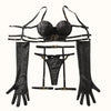 Toucheart Erotic Lingerie Hollow Seductive Shaping Bra Set Gathering Passionate Sexy Luxurious Intimate Underwear Four-piece Set