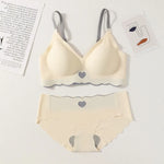 Women Push Up Bra And Panties Set Non-wire Bra Sexy Lingerie Set Low Waist Briefs Women's Comfy Underwear Set Female Intimates