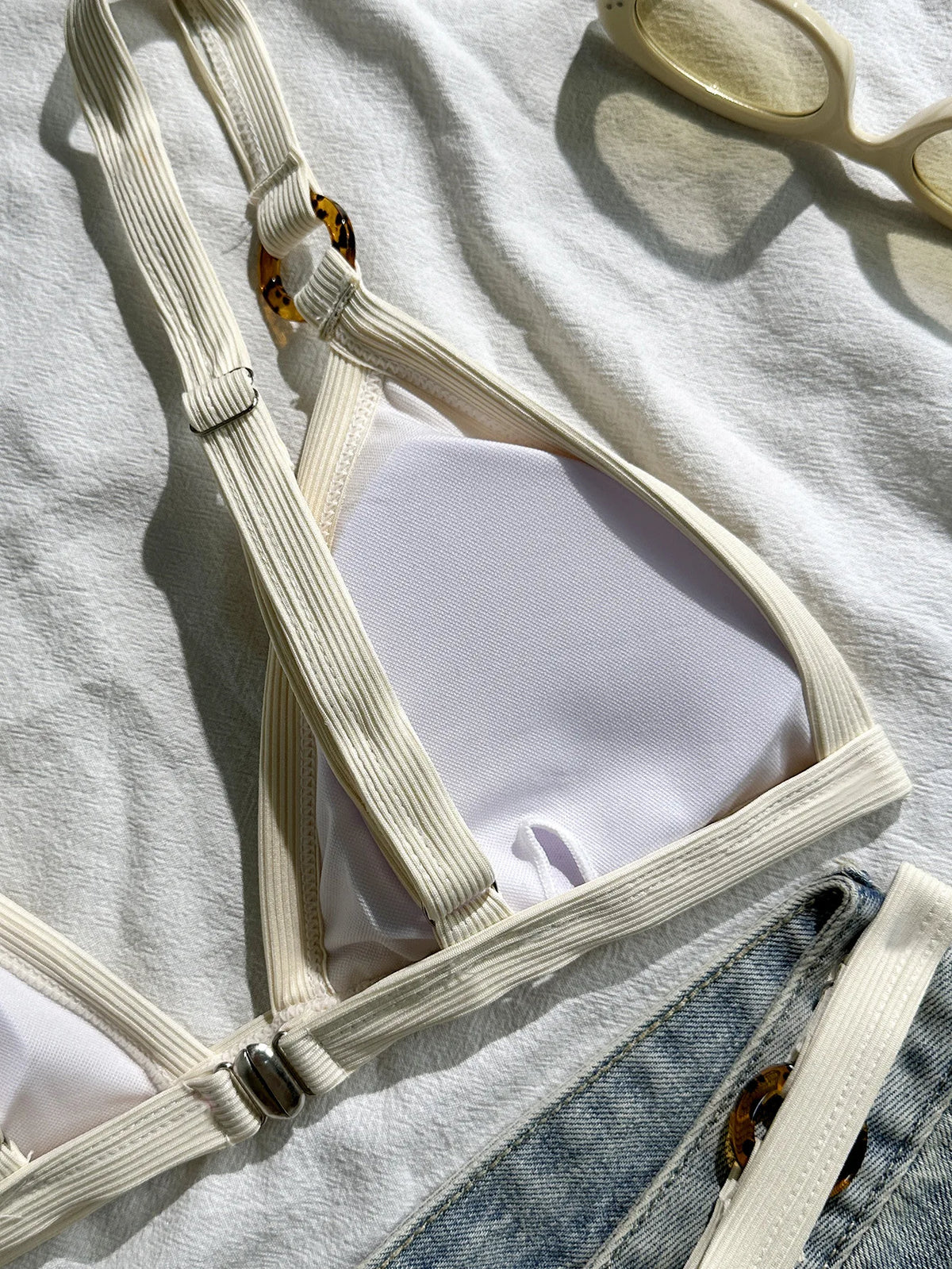 Splicing Ribbed High Cut Ring Mini Micro Bikini Women Swimwear Female Swimsuit Two-pieces Bikini Set Bathing Suit Swim Beachwear