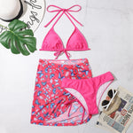 3 Pieces Bikini Set With SkirtTie Dye String Thong Bathing Suit Women Swimsuit FemaleSwimwear Beach Wear Swim Lady Summer