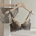 Lace Brief Sets Shapewear Set Minimizer Side Support Bra Push Up Bralette for Small Chest Lift Anti Sagging Wireless Underwear