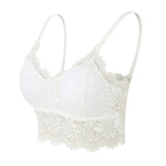 Women's Lace Bra Top Comfortable Bralette Solid Color Sexy Underwear Vest Female Hollow Out Wireless Lingerie Seamless Brassiere