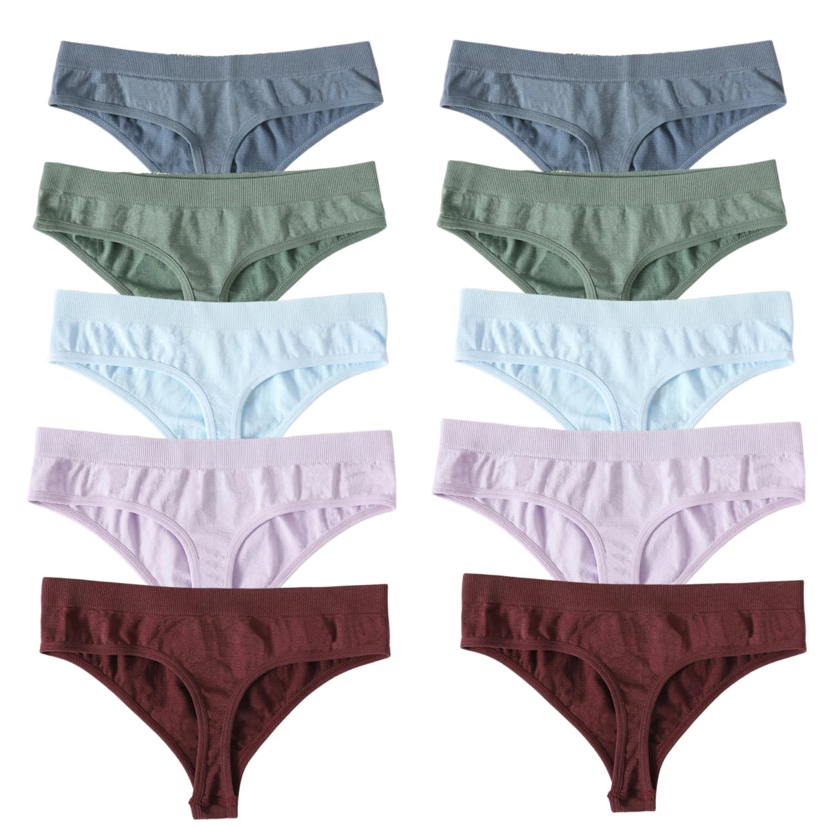 10Pcs/Set Seamless Thongs G-String Women Panties Sexy Underwear Female Underpants Sexy Lingerie Low Waist Sport Bottoms M-XL