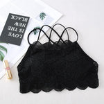 Lace Bra Tube Top Women Non-wire Bra Top Cross Straps Crop Top Beauty Back Underwear Floral Lace Bralette Sexy Lingerie