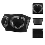 Women Strapless Bandeau Bra Heart Hollow Out Seamless Wireless Unlined Sexy Lingerie Tube Top