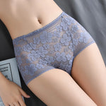 Seamless Lace High Waist Panties for Women Lingerie Sexy Flowers Embroidery Mesh Breathable Briefs Plus Size 3XL Underwear