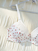 Wide Straps Plus Size Women's underwear set Flowers Lace Unlined Underwire Support Bra Comfort Lace Panties Lingerie Set