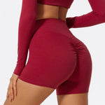 Women's High Waist Yoga Shorts Peach Butt Lifting Tummy Control Brushed Breathable Running Gym Fitness Tight
