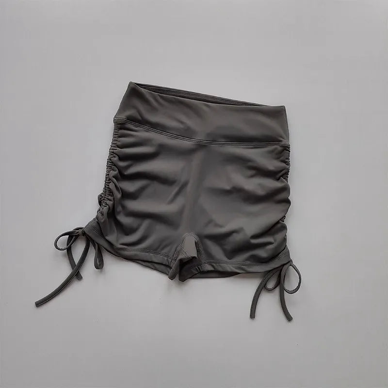 High-Waisted Women's Yoga Fitness Shorts Sexy Drawstring Tied Three-Part Sports Hot Pants for Fitness And Exercise