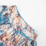 Spring and summer new women's suit fake two-piece halter top ruffled skirt two-piece suit