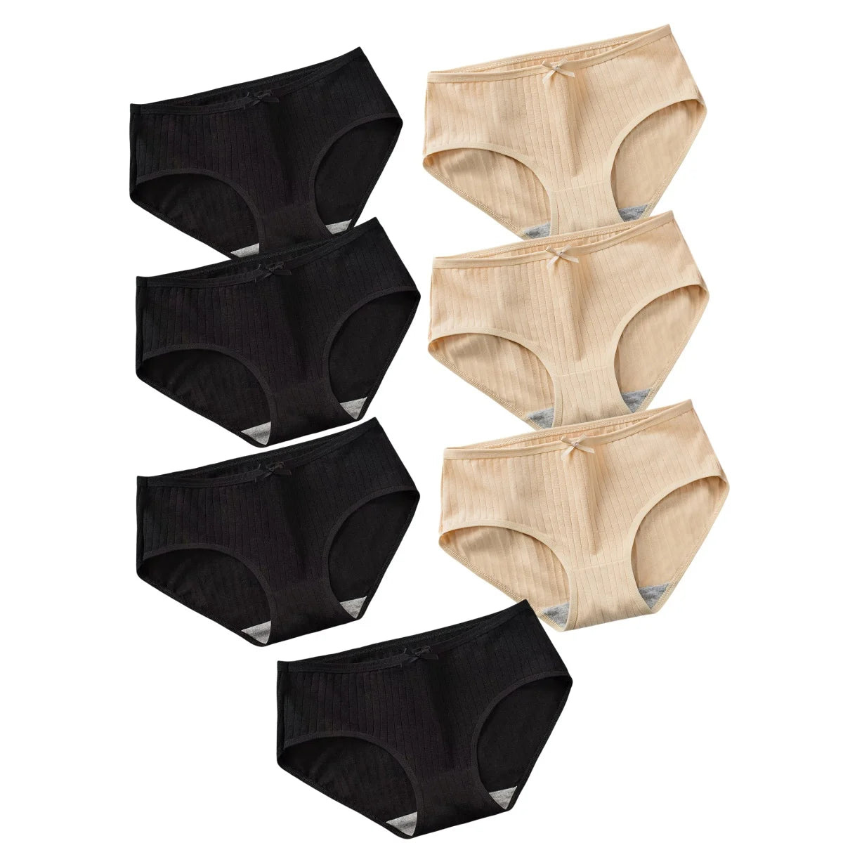 7Pcs/Set Cotton Panties Low Waist Briefs Women Sexy Lingerie Female Underpants Panty Solid Color Breathable Underwear Intimates