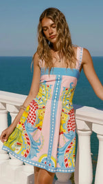 Fashion Color Bohemian Style Print Dress Women Summer New A-line Sleeveless Short Dresses Vacation Commuting Clothing Vestidos