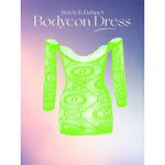 Women Sheer Mesh Long Sleeve Beach Cover Up, Sexy See-Through Fishnet Dress, Solid BodyconFor Summer Beach Party