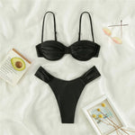 Black Thong Micro Bikini Push Up 2026 Sexy Swimsuit Women Underwired Solid Ladies Swimwear Bikinis Sets Swimming Suit Wear Women