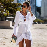 Sexy Cover Up Bikini Women Swimsuit Cover-up Beach Bathing Suit Beach Wear Knitting Swimwear Mesh Beach Dress Tunic Robe