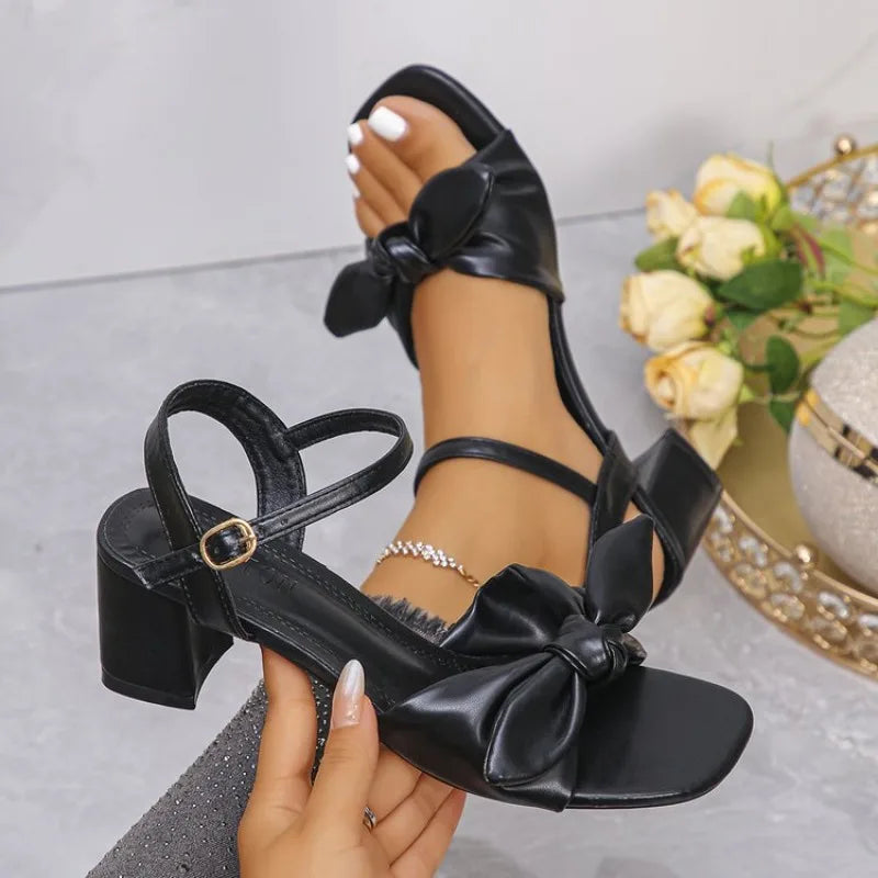 Buckle Strap 2026 Sandals Comfort Shoes for Women Square Toe Block Heels Large Size Suit FemaleNew Fashion