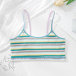 Women Non-wire Bras Female Cotton Bra Tops Striped Crop Top Small Breast Breathable Push Up Bra Comfort Girl Underwear
