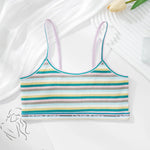 Women Non-wire Bras Female Cotton Bra Tops Striped Crop Top Small Breast Breathable Push Up Bra Comfort Girl Underwear