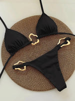 Sexy Black Orange Micro Bikini 2026 Women Metal Circle Push Up Bra Thong Swimsuit Summer Bathing Suit Holiday Swimwear Biquini