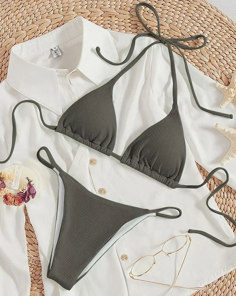 Sexy Bikini Set Women White Black Push Up Bra Micro Swimsuit 2025 Brazilian Beach Holiday Bathing Suit Thong Swimwear Biquini