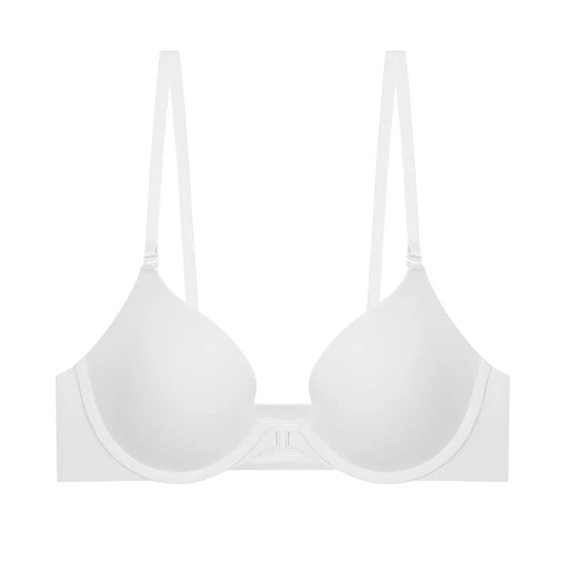 Women Front Buckle Bra Quality Seamless Underwear Sexy Deep V Push Up Bras Detachable Straps Everyday 3/4 Cup Brassiere Lingerie