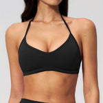 Juren Sports Bra Women Running Seamless Halter Top High Support Push-up Open Back Gym Wear Fitness Yoga Top Workout Underwear