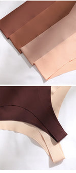Ice Silk Seamless Thong Women Panties Sexy G String Leopard Underwear T Back Sports Yoga Girls Briefs Traceless Plus Size S-XL