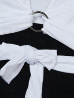 2026 Ring Linked Bikini Solid Bandage Swimwear Female Sexy Swimsuit Women Bathers Bathing Swimming Swim Suit Beachwear