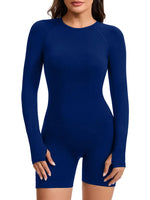 NCLAGEN Impact Long Sleeve One Piece Gym Clothes Women Yoga Playsuit Fitness Workout Jumpsuit Backless Set Siamese Sportswear