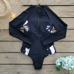2026 Surfing Sport Swimsuit Long Sleeves Women One Piece SwimsuitSwimwear Solid Monokini Bathing Suit Tropical Bodysuit Female