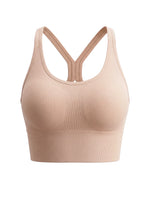 Women's Seamless Sports Bra, High Support Workout Running Vest, Yoga Gym Fitness Top, Wirefree Side Support Backless Crop Top