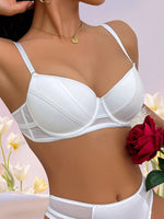 European and American Style Sexy Super Push-Up Bra for Women, Color-Blocking Design, Thin Top and Thick Bottom, Side Breast Collection, Anti-Sagging, Lift-Up Bra