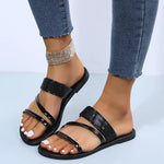 Sparkling Rhinestone Slides for Women - Comfy Open Toe Flats for Indoor & Outdoor Wear 2026 New