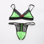 European and American men's sexy lace bra and panties temptation suit transvestite suit