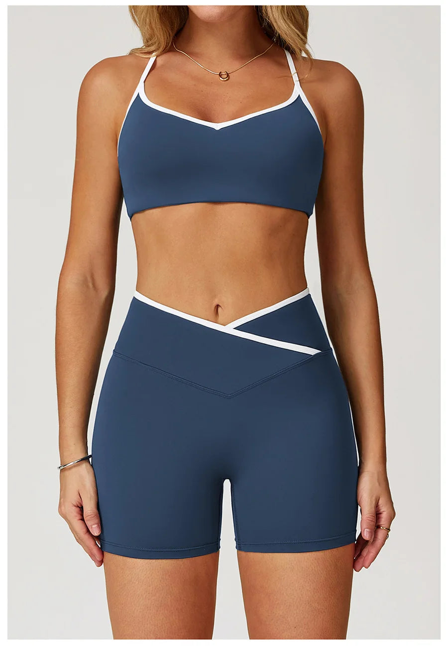 Sportswear Woman Gym Sports Bra Shorts Leggings 2 Piece Set Workout Naked Feeling Seamless Female Fitness Clothing Tracksuits