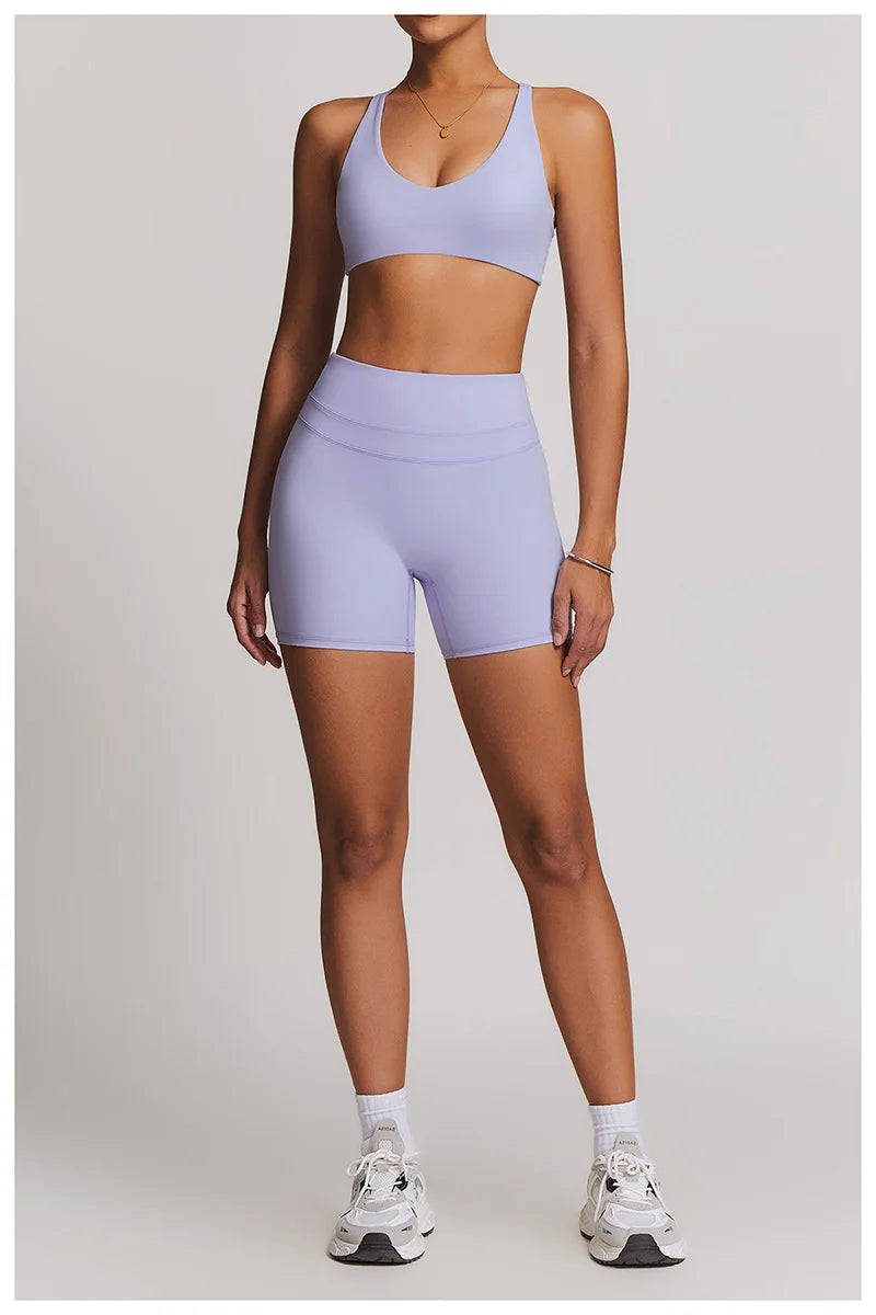 Yoga Set 2PCS Women Tracksuit Nude Feeling Workout Sets Gym Clothes Push Up Fitness Running Sportwear Sport Bra Leggings Suit