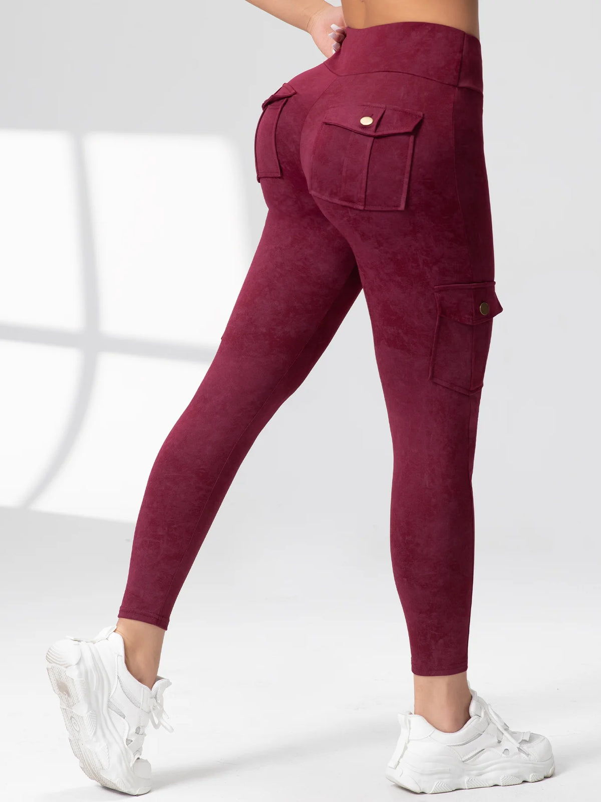 Pockets Gym Leggings Women High Waist Fashion Fitness Pants Skinny Stretch Outdoors Comfortable SportLeggings