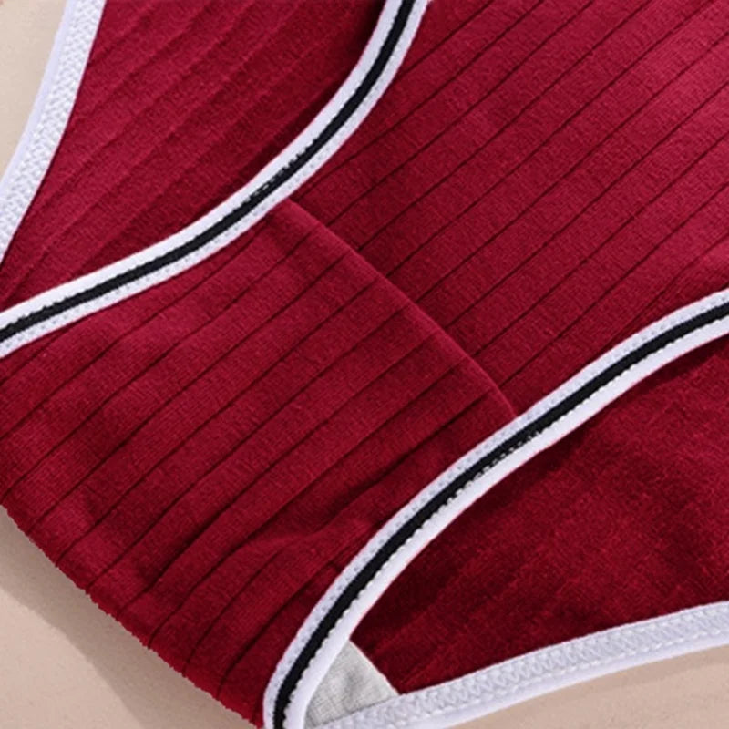 3Pcs/Set Women Low Waist Briefs Letter Waistband Casual Sport Style Panties Rib Knit Cotton Stretch Underwear Ladies Underpants