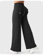 High Waist Pocket Yoga Pants for Women - Stretch Breathable Gym Workout Leisure Tummy Control Tights with Pockets