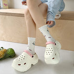 Cute DIY Butterfly Fashion Clogs For Women Summer Platform Shoes Soft EVA 2 Way Wear Sandals For Female Indoor Street Slippers