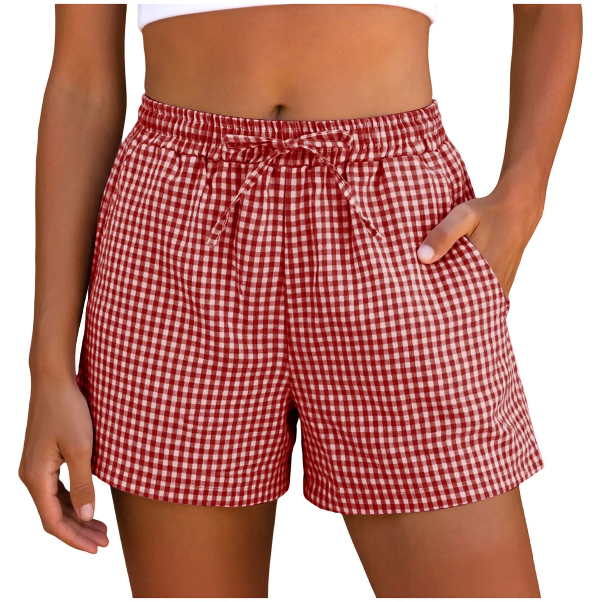 2026 New Women Plaid Lounge Shorts Cute Summer Y2k Casual Pajama Bottoms Drawstring Gingham Shorts Casual Summer Beach Pants
