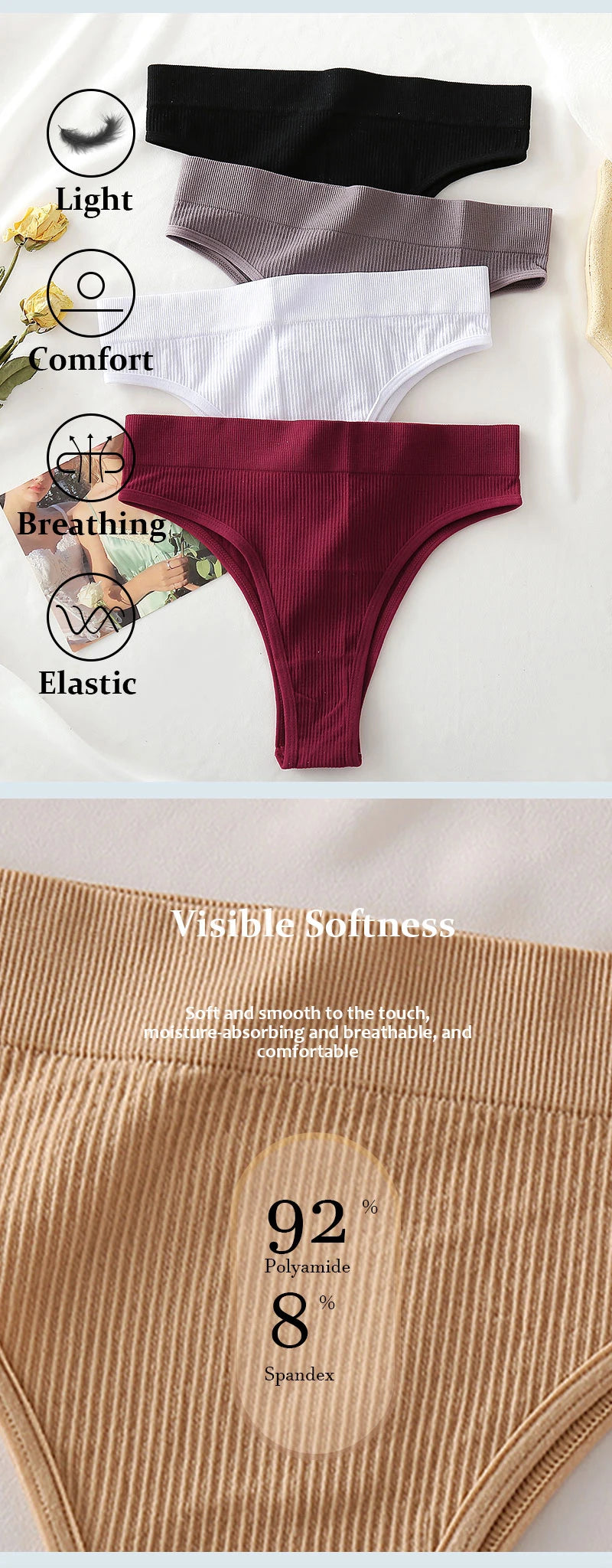 2PCS/Set Seamless Panties Women Sexy Low Waist Brazilian Pant Female Solid Color Breathable Underwear Lady Soft Intimat Lingerie