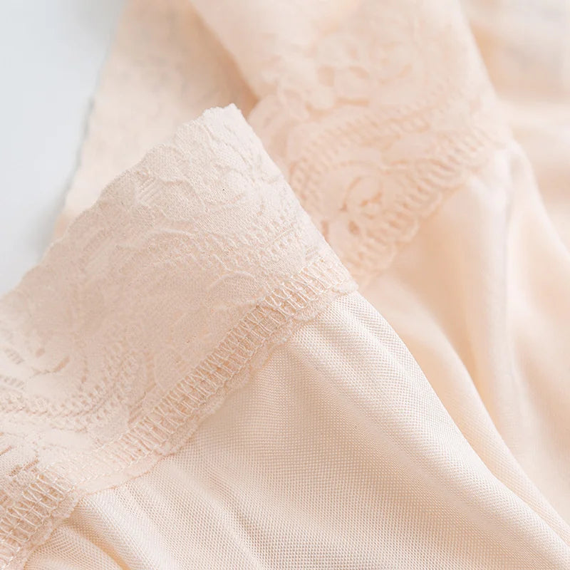 Summer Silk Underskirt Half Slips Dress for Women Mid Waist Elastic anti-penetration Underskirt Seamless Anti-slip Lining Skirt